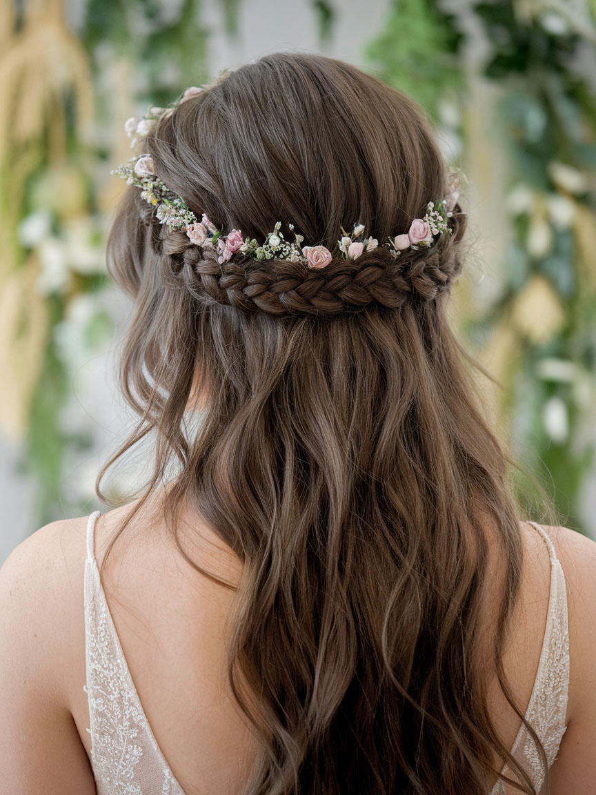 coupe de cheveux couronne tressée mariage